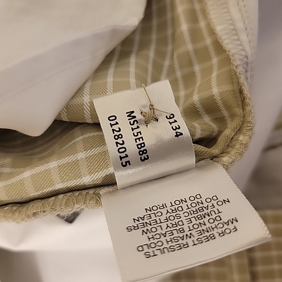 Peter Millar Wicking Shorts Mens 36  Beige White Check Performance‎ Preppy Golf - Picture 7 of 11